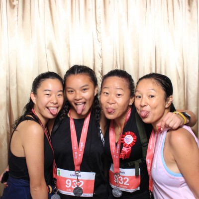 Having fun at the photo booth